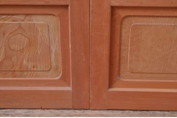 ビンテージ建具　和風レトロな雰囲気漂うガラス戸4枚セット(引き戸、ヴィンテージ)(R-082001)