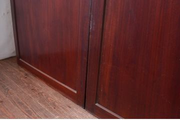 アンティーク建具　総欅(ケヤキ)材　一枚板　漆塗り　和の情緒あふれる板戸4枚セット(引き戸、帯戸)(R-082002)