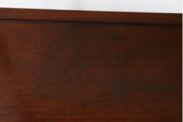 和製アンティーク　総花梨(カリン)材　細身で繊細なデザインの小振りな茶棚(飾り棚、違い棚、収納棚、両面仕様)(R-082011)