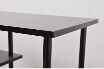 中古　美品　茶道具　本漆溜塗りの色合いが美しい違い棚(茶棚、収納棚、飾り棚、オープンラック)(定価約16万円)(R-082013)