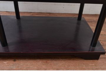 中古　美品　茶道具　本漆溜塗りの色合いが美しい違い棚(茶棚、収納棚、飾り棚、オープンラック)(定価約16万円)(R-082013)