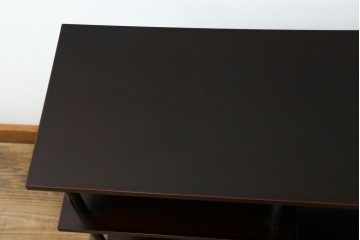中古　美品　茶道具　本漆溜塗りの色合いが美しい違い棚　定価約16万円　(R-082013)