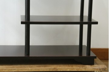 中古　美品　茶道具　本漆溜塗りの色合いが美しい違い棚　定価約16万円　(R-082013)