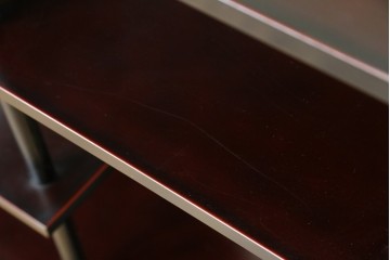 中古　美品　茶道具　本漆溜塗りの色合いが美しい違い棚　定価約16万円　(R-082013)