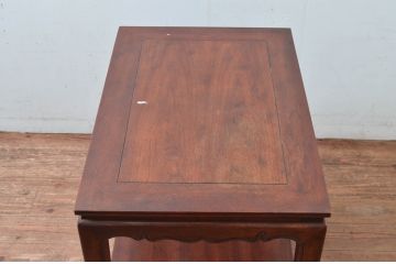 中古　ヘンレドン(HENREDON)　李朝　シノワズリ(chinoiserie)デザイン　オリエンタルなデザインが目を引くサイドテーブル(花台、電話台、飾り台、ナイトテーブル、コンソールテーブル、米国)(R-082016)