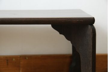 和製アンティーク　総欅(ケヤキ)材　脚のデザインが特徴的な花台(ローテーブル、展示台、飾り棚、座卓、座机)(R-082021)