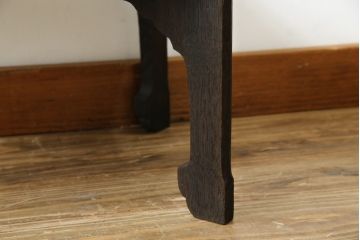 和製アンティーク　総欅(ケヤキ)材　脚のデザインが特徴的な花台(ローテーブル、展示台、飾り棚、座卓、座机)(R-082021)