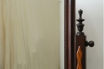 和製アンティーク　高級品!!　上手物!!　大正ロマン　古い洋館の大振りな卓上ミラー　(R-082023)