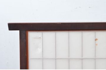 和製アンティーク　和の風情が漂う障子入り衝立て(ついたて、衝い立て、パーテーション、間仕切り、ディスプレイ、店舗什器)(R-082030)