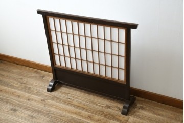 和製アンティーク　和の風情が漂う障子入り衝立て　(R-082030)