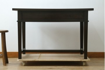 和製アンティーク　上手物!!　ツートンカラートップ　古い洋館の作りの良い、ツートンカラートップ洋風テーブル　(R-082031)