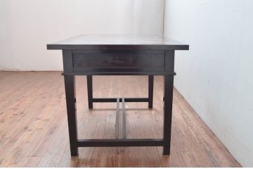 和製アンティーク　上手物!!　ツートンカラートップ　古い洋館の作りの良い、ツートンカラートップ洋風テーブル(カフェテーブル、コーヒーテーブル、リビングテーブル、センターテーブル、飾り台)(R-082031)