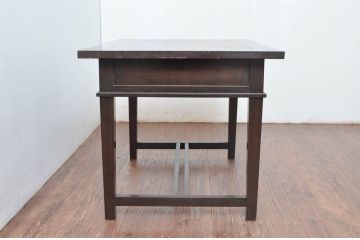 和製アンティーク　上手物!!　ツートンカラートップ　古い洋館の作りの良い、ツートンカラートップ洋風テーブル(カフェテーブル、コーヒーテーブル、リビングテーブル、センターテーブル、飾り台)(R-082031)