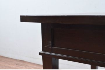 和製アンティーク　上手物!!　ツートンカラートップ　古い洋館の作りの良い、ツートンカラートップ洋風テーブル(カフェテーブル、コーヒーテーブル、リビングテーブル、センターテーブル、飾り台)(R-082031)