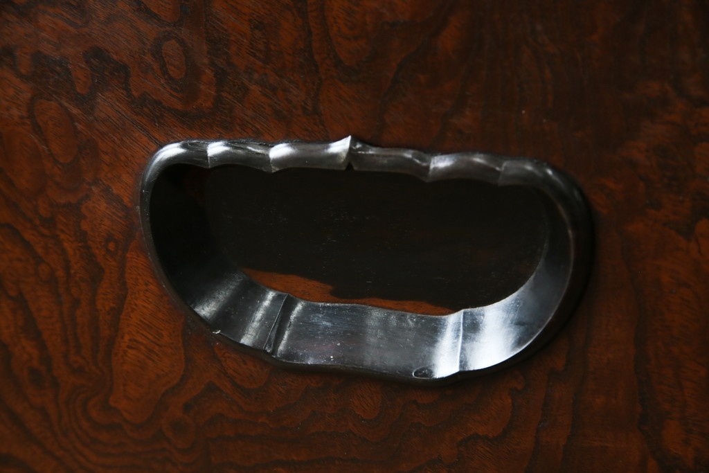 和製アンティーク　欅(ケヤキ)材　美しい杢目が魅力的な長火鉢　(R-082032)