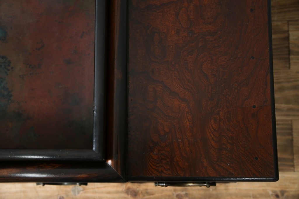 和製アンティーク　欅(ケヤキ)材　美しい杢目が魅力的な長火鉢　(R-082032)