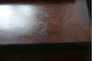 和製アンティーク　欅(ケヤキ)材　美しい杢目が魅力的な長火鉢　(R-082032)