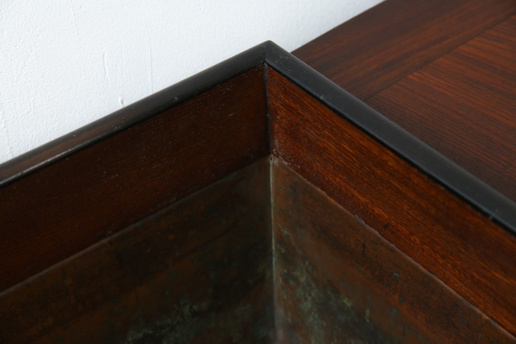 和製アンティーク　欅(ケヤキ)材　美しい杢目が魅力的な長火鉢　(R-082032)