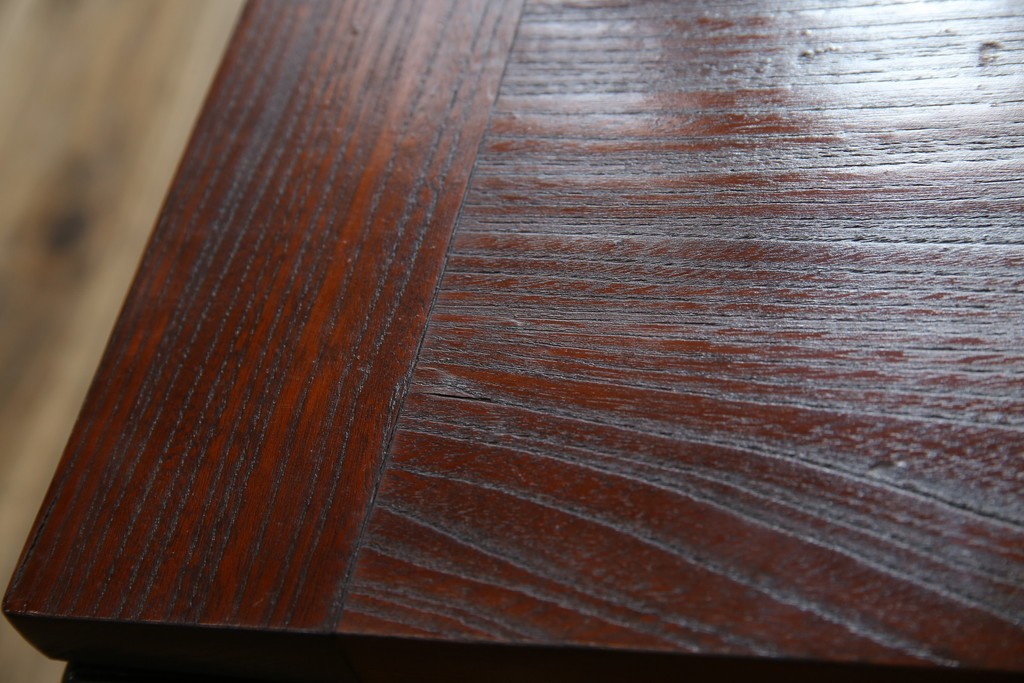 和製アンティーク　欅(ケヤキ)材　美しい杢目が魅力的な長火鉢　(R-082032)