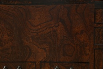 和製アンティーク　欅(ケヤキ)材　美しい杢目が魅力的な長火鉢　(R-082032)