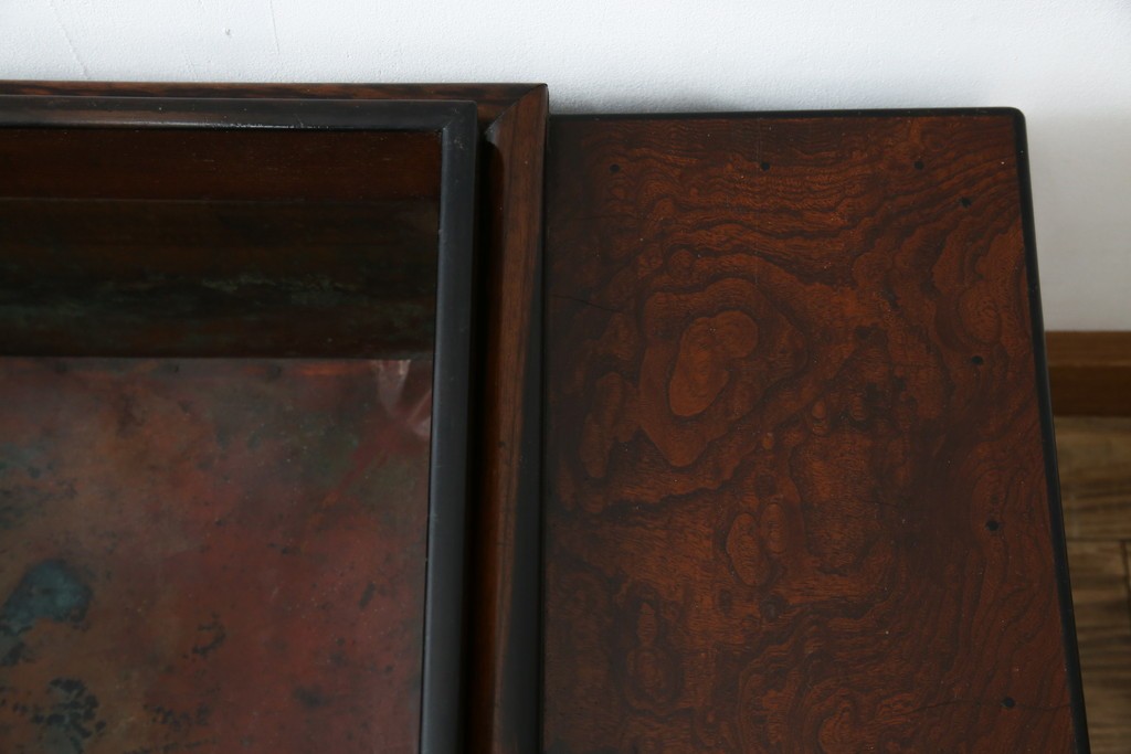 和製アンティーク　欅(ケヤキ)材　美しい杢目が魅力的な長火鉢　(R-082032)