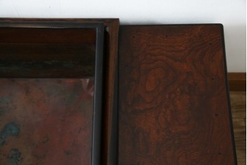 和製アンティーク　欅(ケヤキ)材　美しい杢目が魅力的な長火鉢　(R-082032)