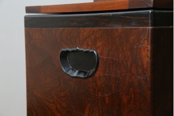 和製アンティーク　欅(ケヤキ)材　美しい杢目が魅力的な長火鉢　(R-082032)