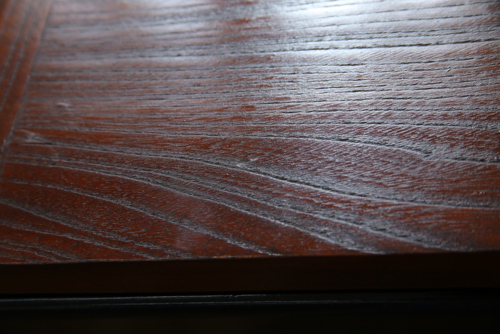 和製アンティーク　欅(ケヤキ)材　美しい杢目が魅力的な長火鉢　(R-082032)