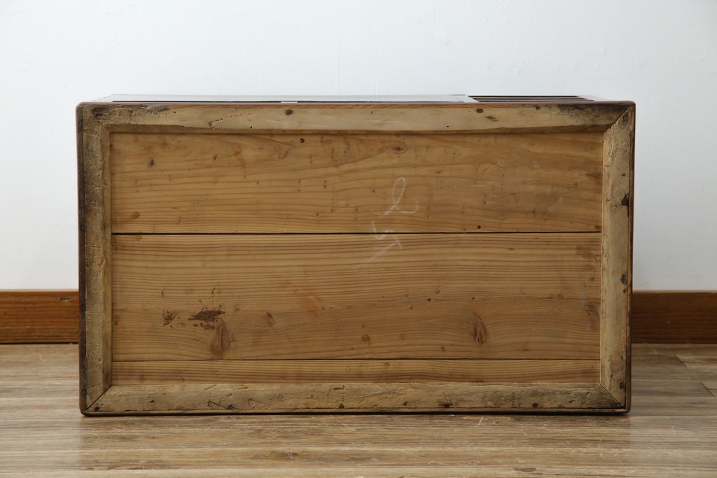 和製アンティーク　欅(ケヤキ)材　美しい杢目が魅力的な長火鉢　(R-082032)