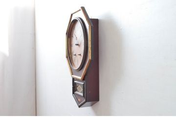 アンティーク時計　アメリカ　New Haven Clock Co(ニューヘブン クロック社)　お部屋を上品に彩る八角時計(オクタゴン、柱時計、掛け時計、古時計、振り子時計)(R-082038)