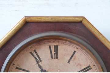 アンティーク時計　アメリカ　New Haven Clock Co(ニューヘブン クロック社)　お部屋を上品に彩る八角時計(オクタゴン、柱時計、掛け時計、古時計、振り子時計)(R-082038)