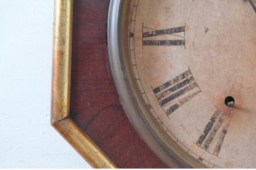 アンティーク時計　アメリカ　New Haven Clock Co(ニューヘブン クロック社)　お部屋を上品に彩る八角時計(オクタゴン、柱時計、掛け時計、古時計、振り子時計)(R-082038)