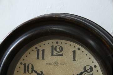 和製アンティーク　明治期より受け継がれた古い木味が魅力のだるま時計　(R-082044)