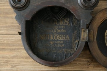 和製アンティーク　明治期より受け継がれた古い木味が魅力のだるま時計　(R-082044)