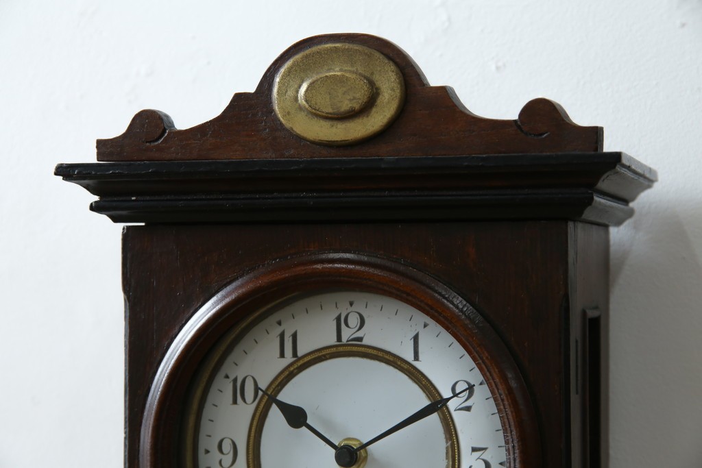 和製アンティーク TRADE(S)MARK クラシカルな雰囲気が素敵な筋ガラス入り柱時計　(R-082046)