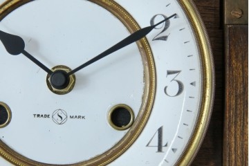 和製アンティーク TRADE(S)MARK クラシカルな雰囲気が素敵な筋ガラス入り柱時計　(R-082046)