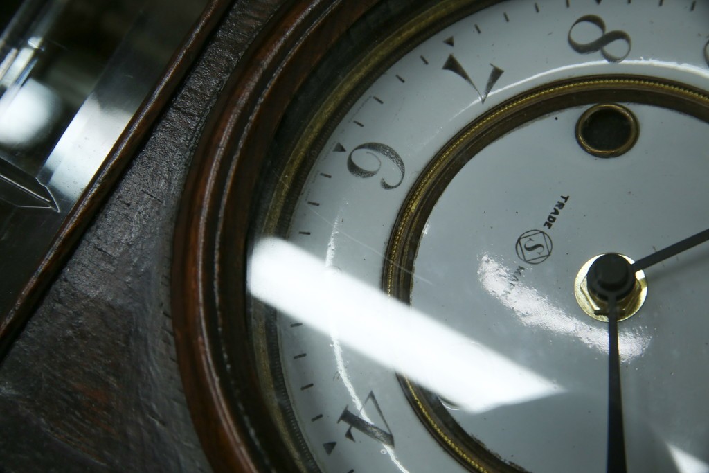 和製アンティーク TRADE(S)MARK クラシカルな雰囲気が素敵な筋ガラス入り柱時計　(R-082046)