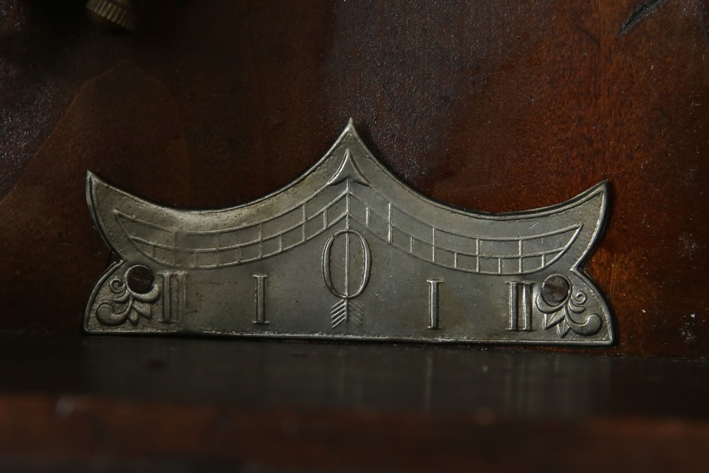 和製アンティーク TRADE(S)MARK クラシカルな雰囲気が素敵な筋ガラス入り柱時計　(R-082046)