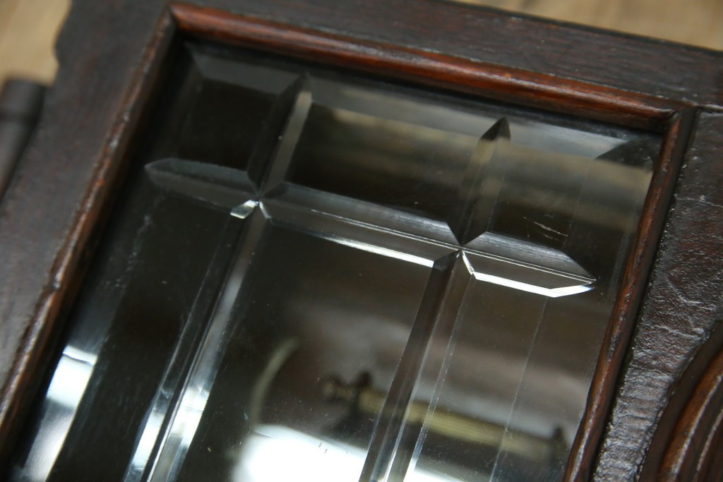 和製アンティーク TRADE(S)MARK クラシカルな雰囲気が素敵な筋ガラス入り柱時計　(R-082046)