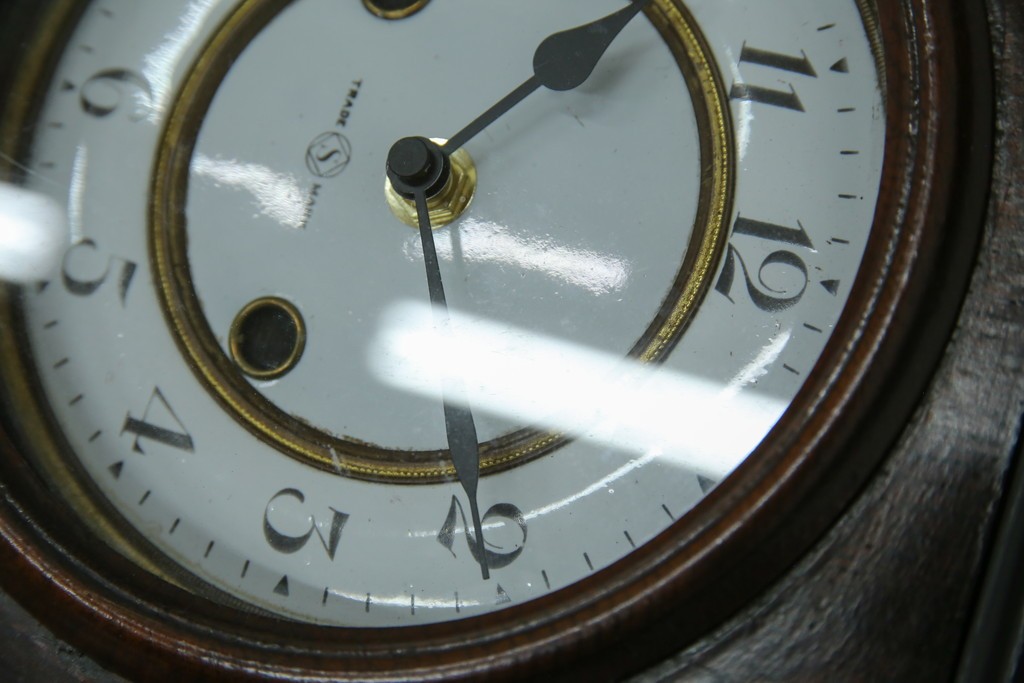 和製アンティーク TRADE(S)MARK クラシカルな雰囲気が素敵な筋ガラス入り柱時計　(R-082046)