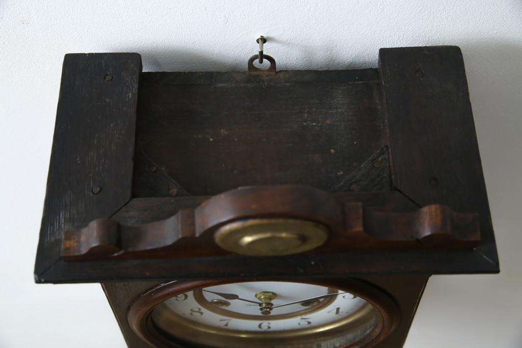 和製アンティーク TRADE(S)MARK クラシカルな雰囲気が素敵な筋ガラス入り柱時計　(R-082046)