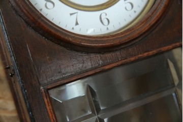 和製アンティーク TRADE(S)MARK クラシカルな雰囲気が素敵な筋ガラス入り柱時計　(R-082046)