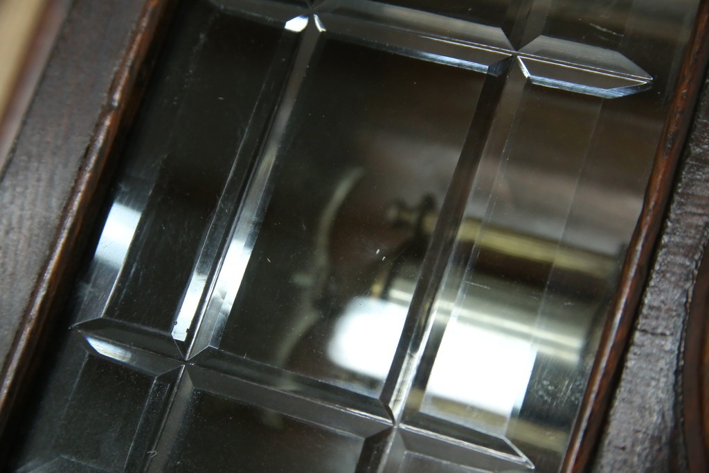 和製アンティーク TRADE(S)MARK クラシカルな雰囲気が素敵な筋ガラス入り柱時計　(R-082046)