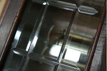 和製アンティーク TRADE(S)MARK クラシカルな雰囲気が素敵な筋ガラス入り柱時計　(R-082046)