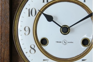 和製アンティーク TRADE(S)MARK クラシカルな雰囲気が素敵な筋ガラス入り柱時計　(R-082046)