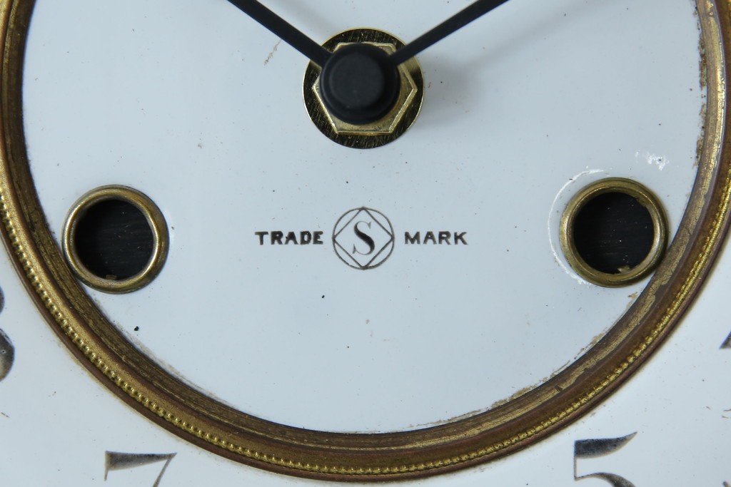 和製アンティーク TRADE(S)MARK クラシカルな雰囲気が素敵な筋ガラス入り柱時計　(R-082046)