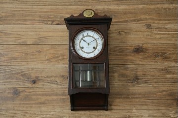 和製アンティーク TRADE(S)MARK クラシカルな雰囲気が素敵な筋ガラス入り柱時計　(R-082046)