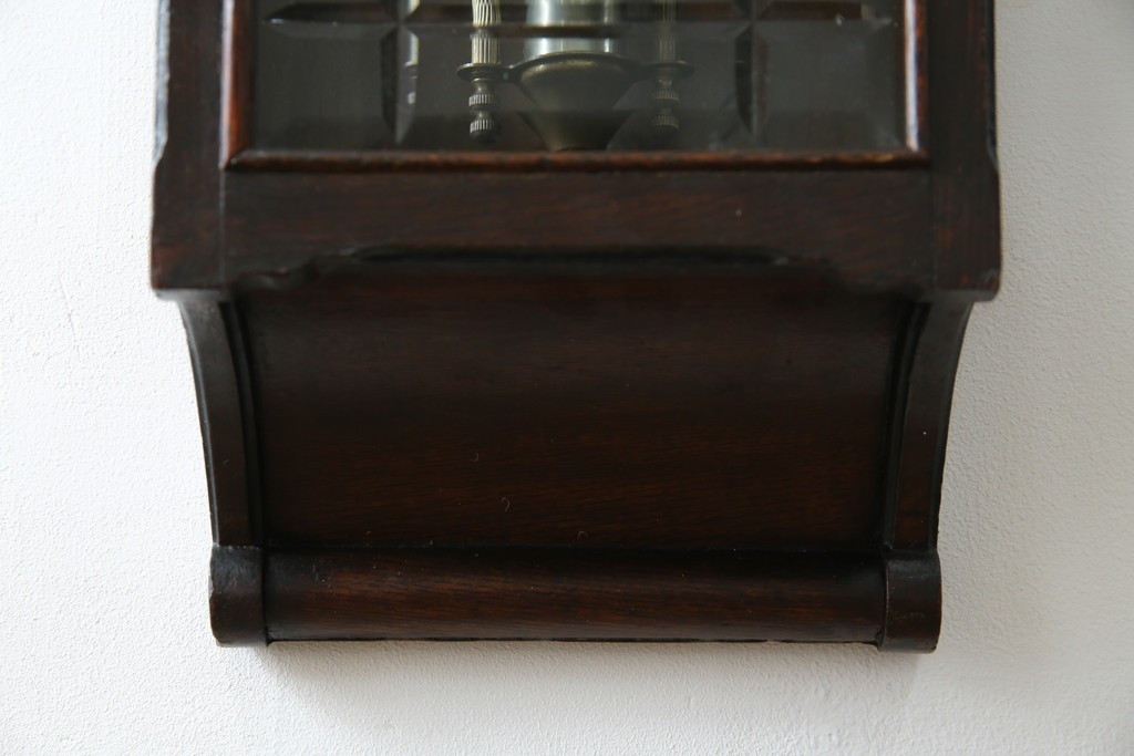 和製アンティーク TRADE(S)MARK クラシカルな雰囲気が素敵な筋ガラス入り柱時計　(R-082046)