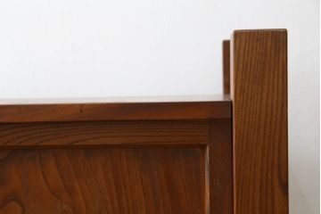 和製アンティーク　和の空間演出にぴったりな三方欅(ケヤキ)材の置き床(置床、ローボード、リビングボード、テレビ台、テレビボード、収納棚、戸棚)(R-082058)