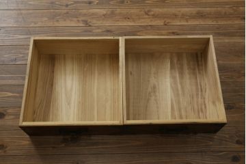 和製ビンテージ　美品　アンティーク調　和の風情をたっぷりと感じられる二段重ね車箪笥(帳場箪笥、和たんす、衣装タンス、収納箪笥、整理箪笥、引き出し、ヴィンテージ、バラ売り可能)(R-082061)